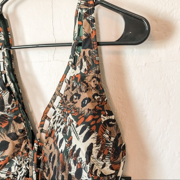 Nicole Miller Lattice Animal Print Swimsuit NWT - Picture 2 of 11